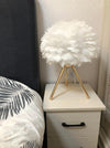 Goose Feather & Metal Table Lamp