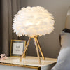 Goose Feather & Metal Table Lamp