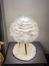 Goose Feather & Metal Table Lamp