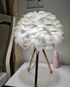 Goose Feather & Metal Table Lamp