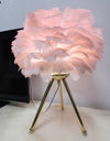 Goose Feather & Metal Table Lamp