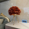 Goose Feather & Metal Table Lamp