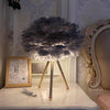 Goose Feather & Metal Table Lamp