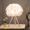 Goose Feather & Metal Table Lamp