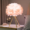 Goose Feather & Metal Table Lamp