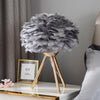 Goose Feather & Metal Table Lamp