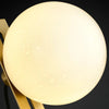 Industrial style desk, brass stand glass table lamp