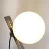 Industrial style desk, brass stand glass table lamp