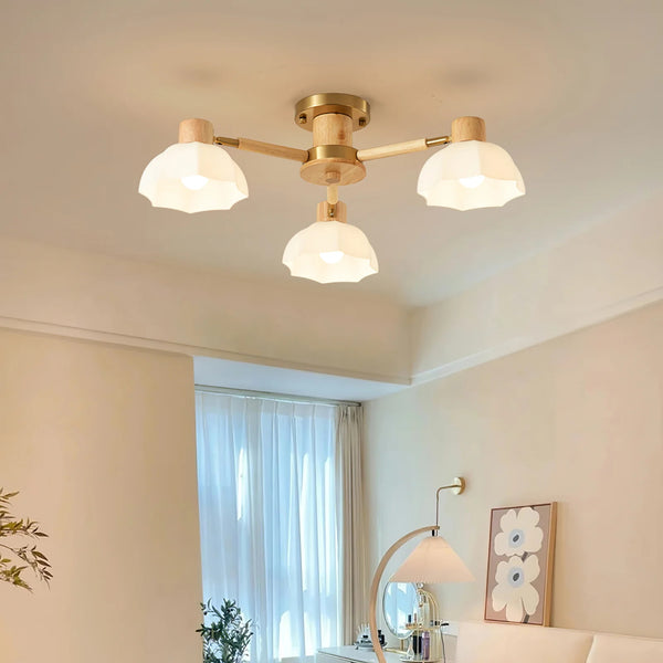 Japanese Nordic living room flower ceiling lamp