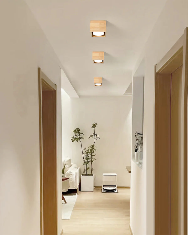 Japanese style wooden corridor ceiling lamp