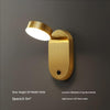 All copper led bedroom wall light