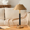 Light luxury bedroom metal leather texture table lamp