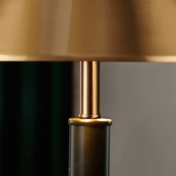 Light luxury bedroom metal leather texture table lamp