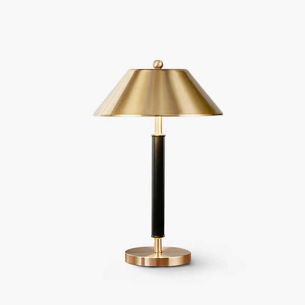 Light luxury bedroom metal leather texture table lamp