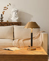 Light luxury bedroom metal leather texture table lamp