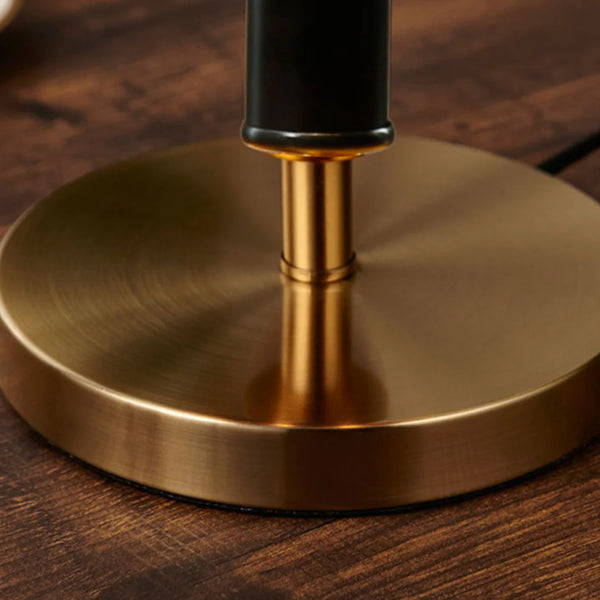 Light luxury bedroom metal leather texture table lamp