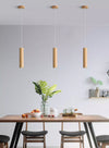 Long Barrel Wooden Pendant Light, Dining Room