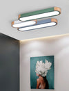 Embedded Strip Ceiling Lamp Simple Macaron Color Wood Acrylic