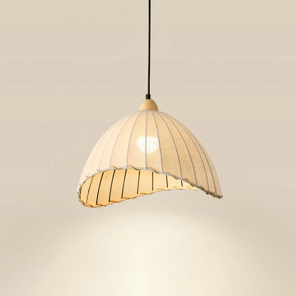 Nordic natural wood - fabric pendant light