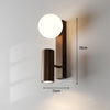 Nordic solid wood bedroom wall lamp