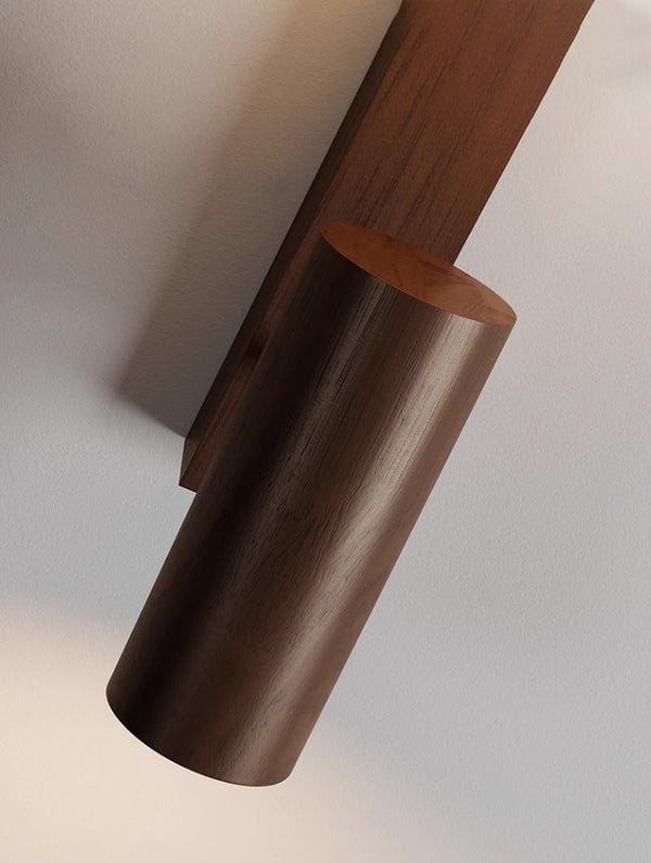 Nordic solid wood bedroom wall lamp