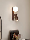 Nordic solid wood bedroom wall lamp