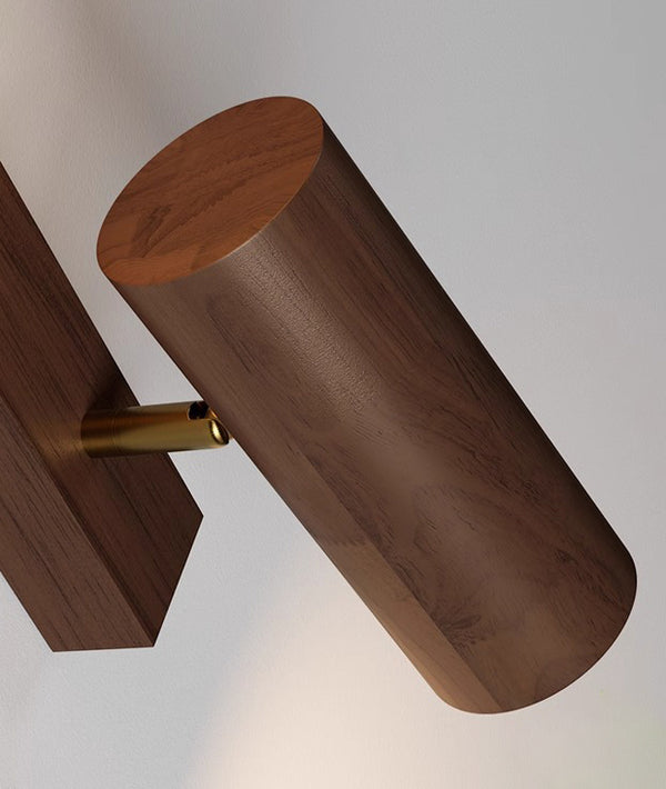 Nordic solid wood bedroom wall lamp