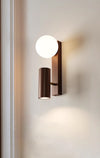 Nordic solid wood bedroom wall lamp