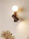Nordic solid wood bedroom wall lamp