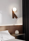 Nordic solid wood bedroom wall lamp