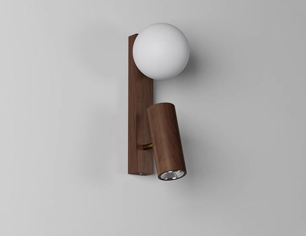 Nordic solid wood bedroom wall lamp