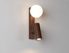 Nordic solid wood bedroom wall lamp