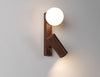 Nordic solid wood bedroom wall lamp