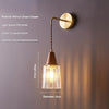 Japanese style all-copper solid wood wall lamp