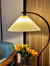 Pleated Shade & Solid Wood Floor Lamp