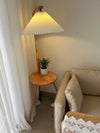 Pleated Shade & Solid Wood Floor Lamp