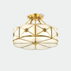 Copper bedroom semi-hanging ceiling lamp
