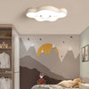 Recessed Ceiling Lamp Macaron Smile Cloud for Kids Room, Wood Iron