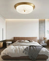 Retro bedroom petal glass ceiling lamp
