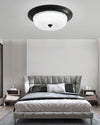 Retro bedroom petal glass ceiling lamp
