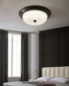 Retro bedroom petal glass ceiling lamp