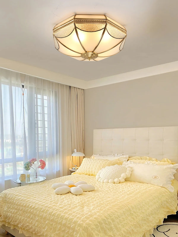 Retro octagonal texture bedroom ceiling lamp