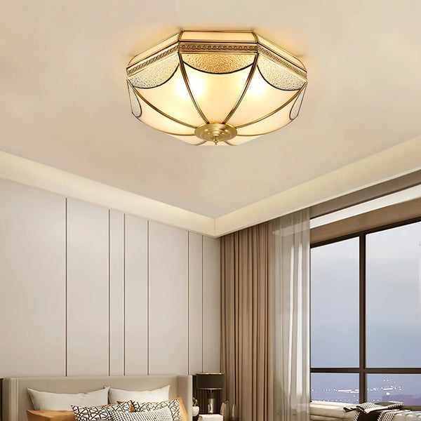 Retro octagonal texture bedroom ceiling lamp