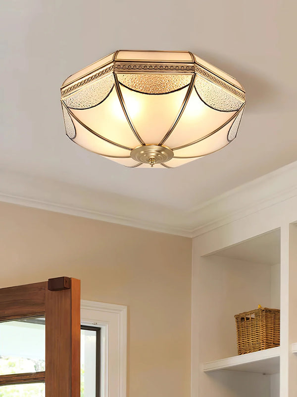 Retro octagonal texture bedroom ceiling lamp