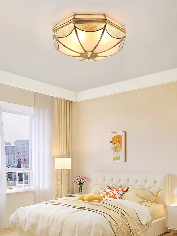Retro octagonal texture bedroom ceiling lamp