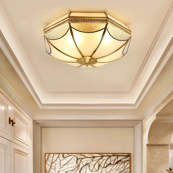 Retro octagonal texture bedroom ceiling lamp
