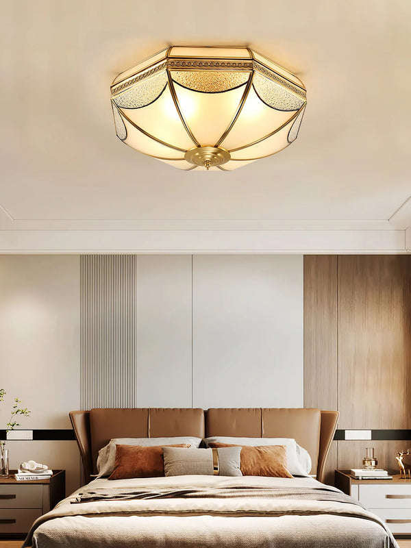 Retro octagonal texture bedroom ceiling lamp