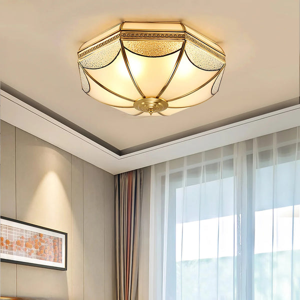Retro octagonal texture bedroom ceiling lamp