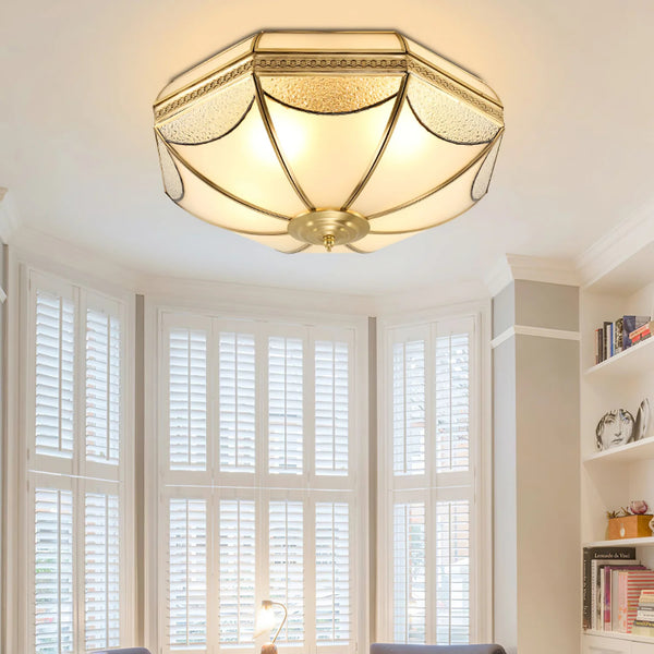 Retro octagonal texture bedroom ceiling lamp