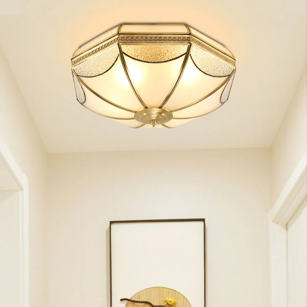 Retro octagonal texture bedroom ceiling lamp
